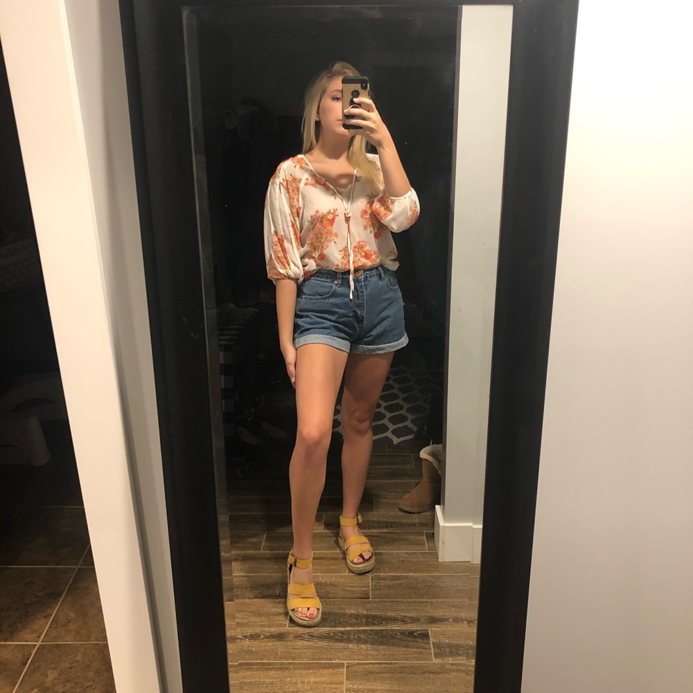 Forever 21 Sheer Floral Blouse